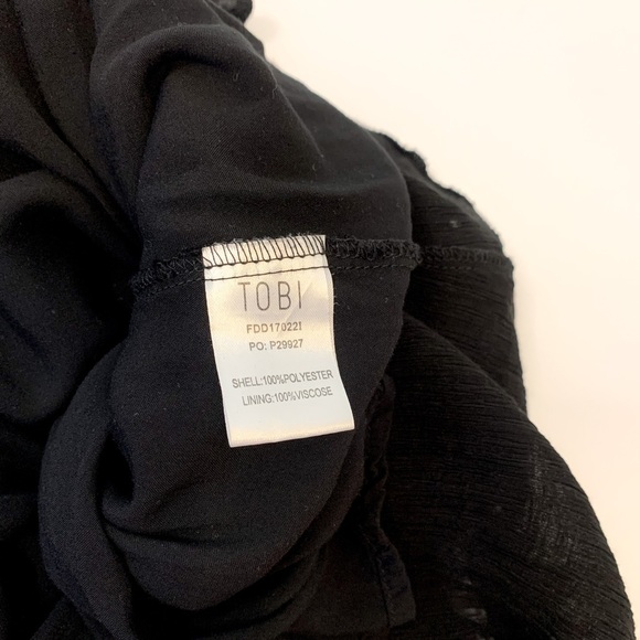 Tobi Mandy Off The Shoulder Black Mini Dress Size Small - Picture 8 of 9